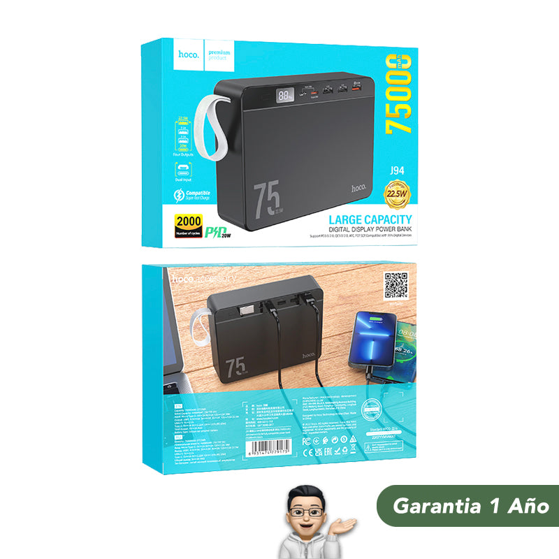HOCO J94 de 75000 mAh Carga rápida