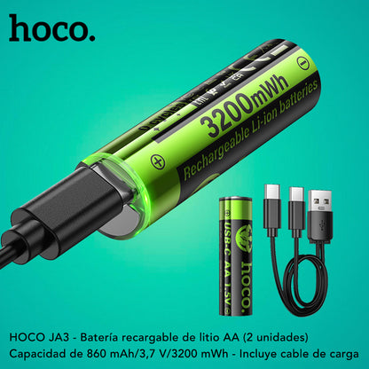 HOCO JA3 Pilas Alcalina AA recargable