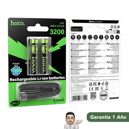 HOCO JA3 Pilas Alcalina AA recargable