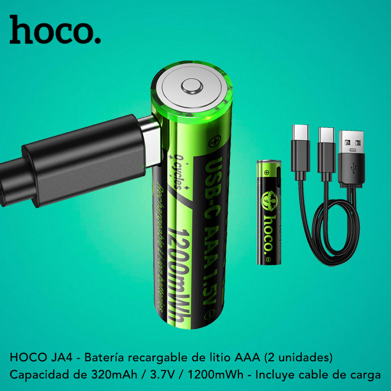 HOCO JA4 Pilas Alcalina AAA recargable