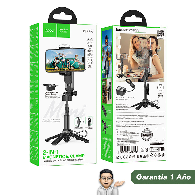 HOCO K27 Pro Palo selfie con trípode desmontable