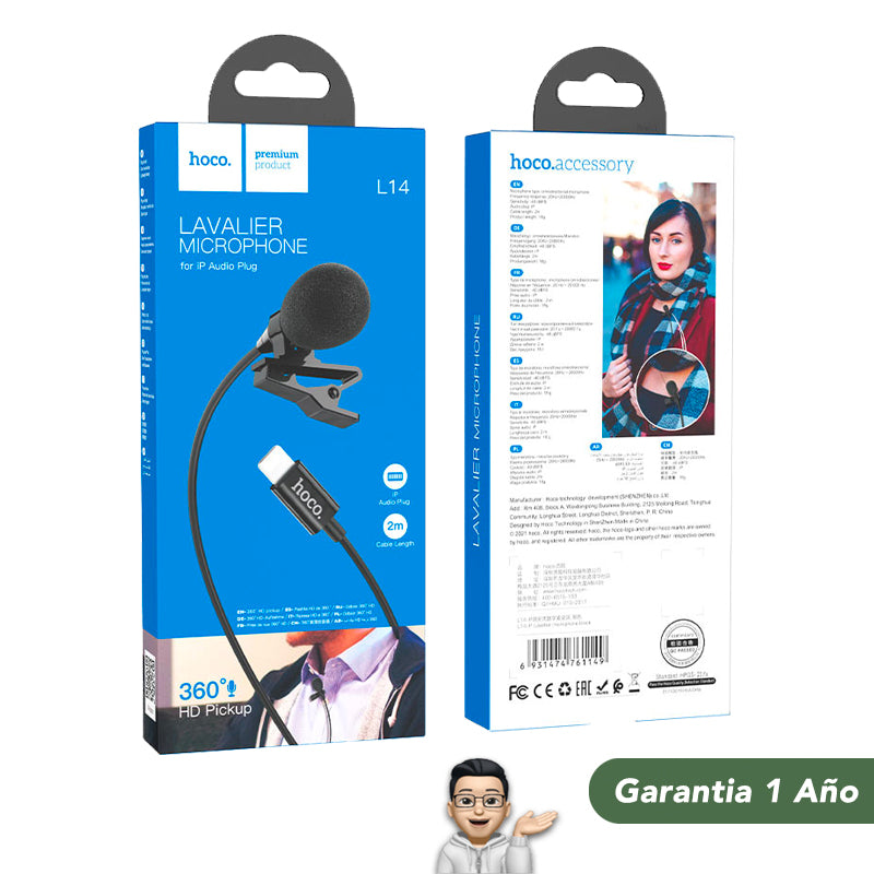 HOCO L14 Micrófono Lavalier para iPhone