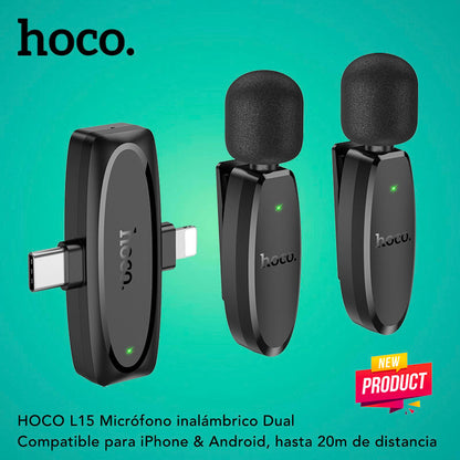 HOCO L15  Micrófono Dual de doble receptor