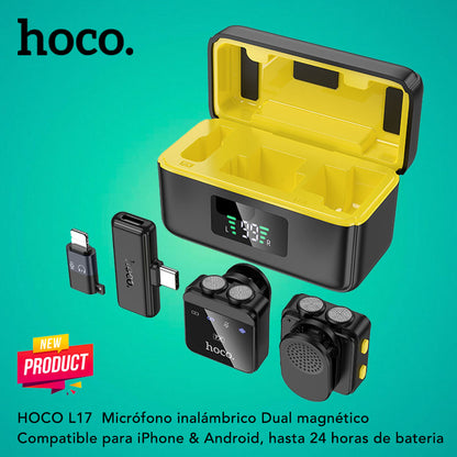 HOCO L17  Micrófono Dual de doble receptor de solapa