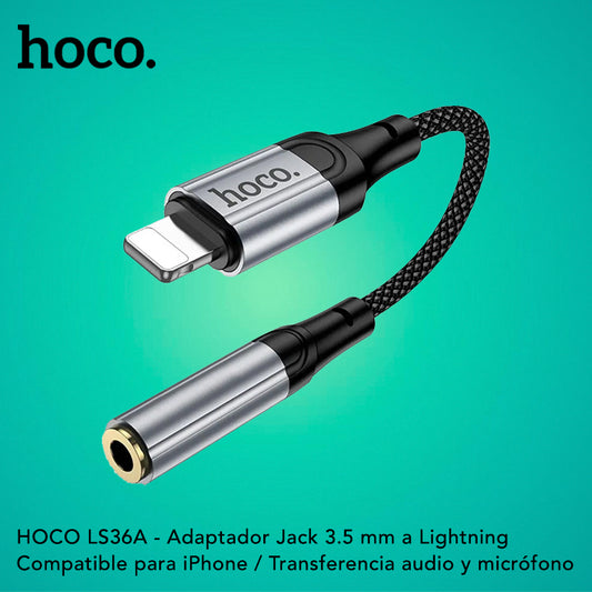 HOCO LS36A Adaptador para iPhone a Audio Jack 3.5