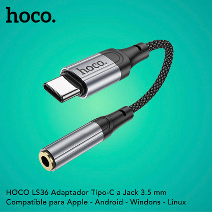 HOCO LS36 Adaptador Tipo-C a Audio Jack 3.5mm