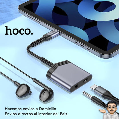 HOCO LS39 Adaptador Tipo-C a Audio Jack 3.5mm  2en1