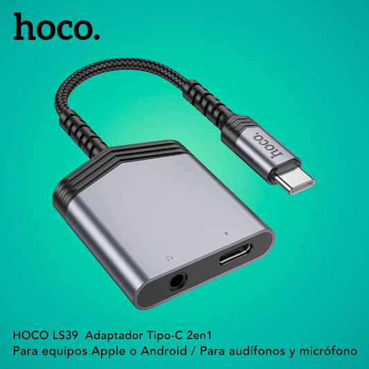 HOCO LS39 Adaptador Tipo-C a Audio Jack 3.5mm  2en1
