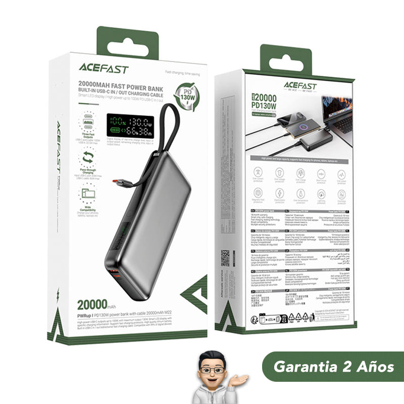 ACEFAST M22 de 20000 mAh Carga Rápida 130W