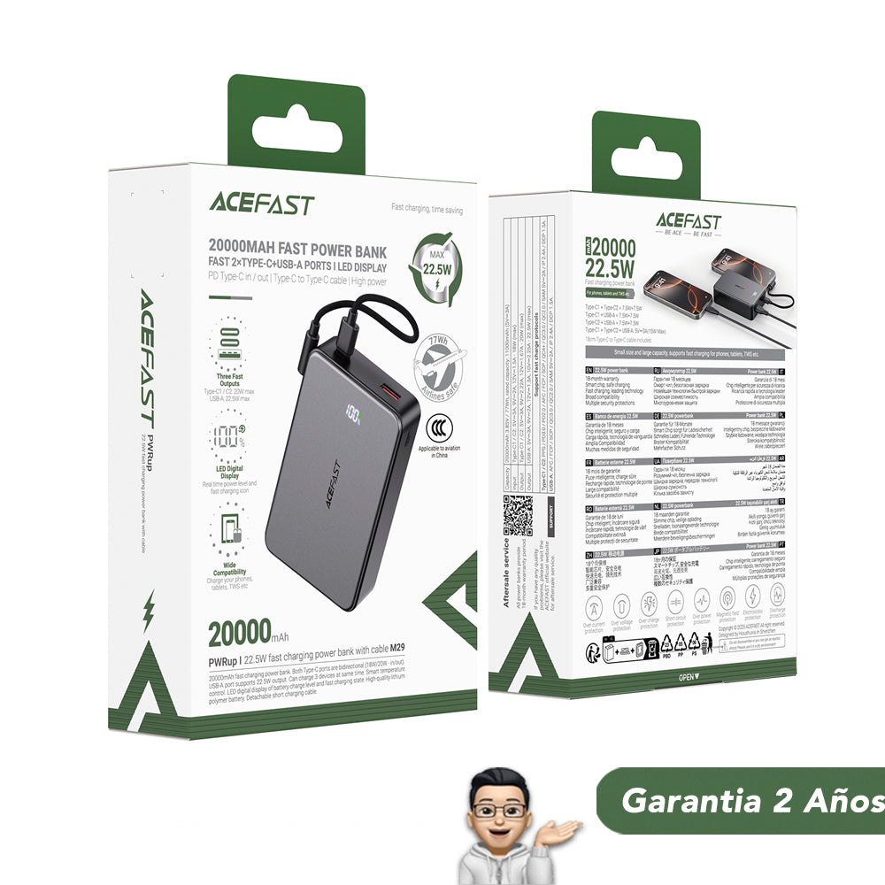 ACEFAST M29 de 20000 mAh Carga Rápida