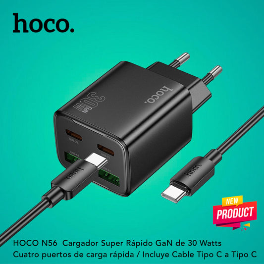 HOCO N56 Cargador Rápido a 30 Watts GaN