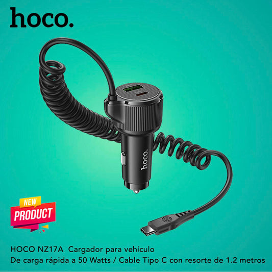 HOCO NZ17A  Cargador de Auto Súper Rápido / 50 Watts