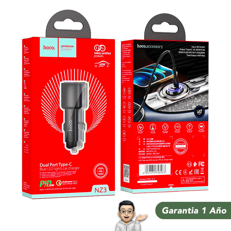 HOCO NZ3 Cargador de Auto Súper Rapido
