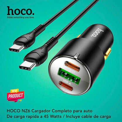 HOCO NZ6 Cargador de Auto Completo Súper Rápido