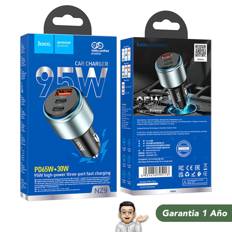 HOCO NZ9 Cargador de Auto Súper Rápido / 95 Watts
