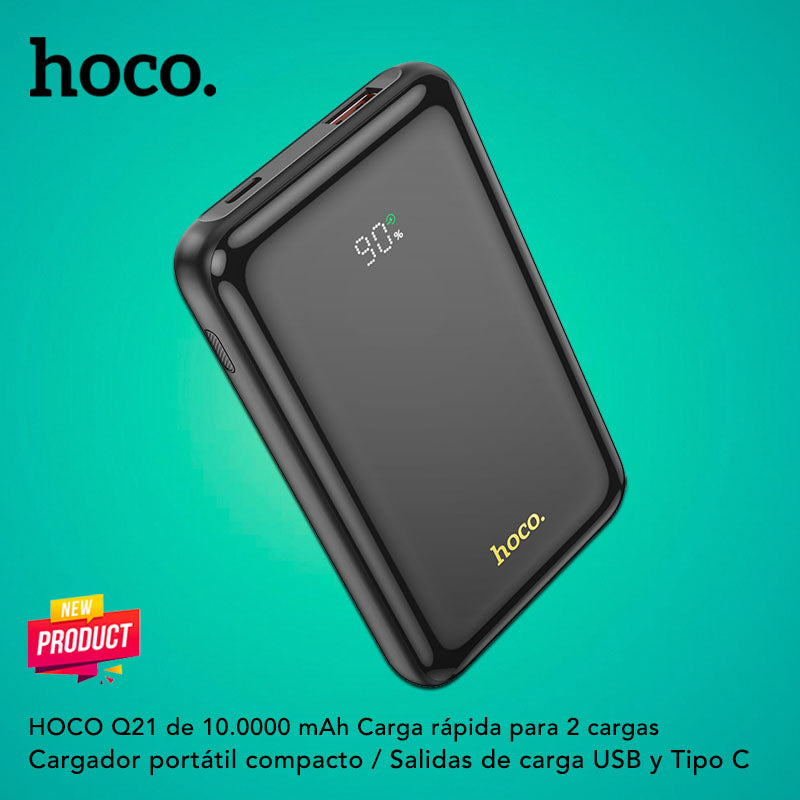 HOCO Q21 de 10000 mAh Carga Rápida Compacto