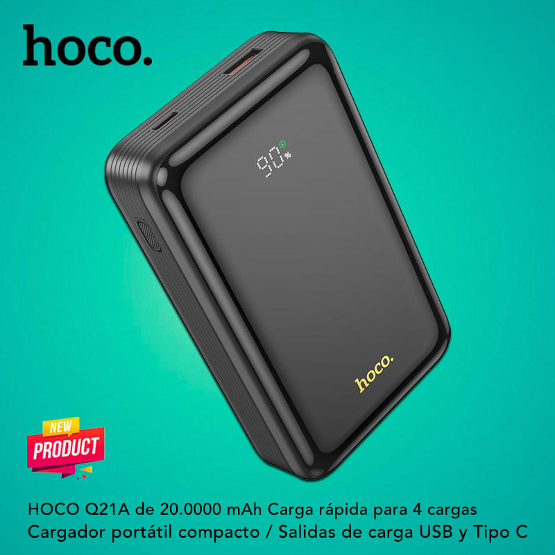 HOCO Q21A de 20000 mAh Carga Rápida Compacto