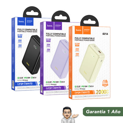 HOCO Q21A de 20000 mAh Carga Rápida Compacto
