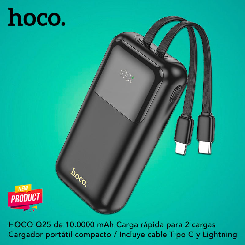 HOCO Q25 de 10000 mAh Carga Rápida con Cable
