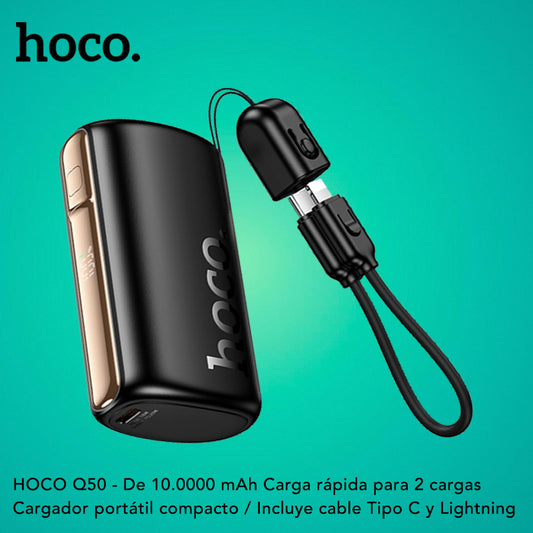 HOCO Q50 de 10000 mAh Carga Rápida con Cable