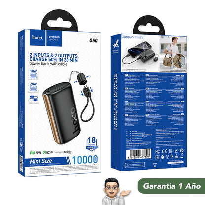 HOCO Q50 de 10000 mAh Carga Rápida con Cable