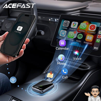 ACEFAST QC1 Adaptador inalámbrico CarPlay - Android Auto