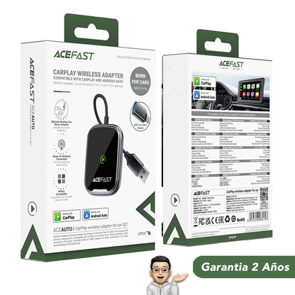 ACEFAST QC1 Adaptador inalámbrico CarPlay - Android Auto