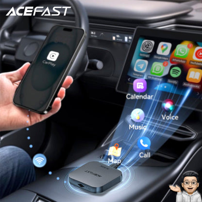 ACEFAST QC2 Adaptador inalámbrico Box CarPlay - Android Auto
