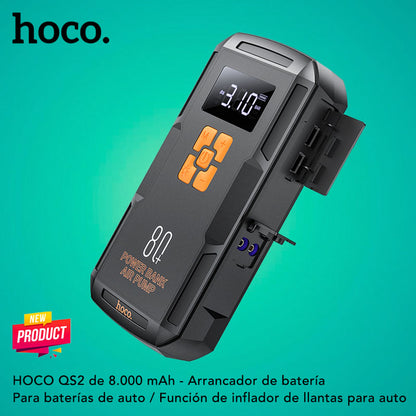 HOCO QS2 Inflador y Arrancador de batería de 8.000 mAh