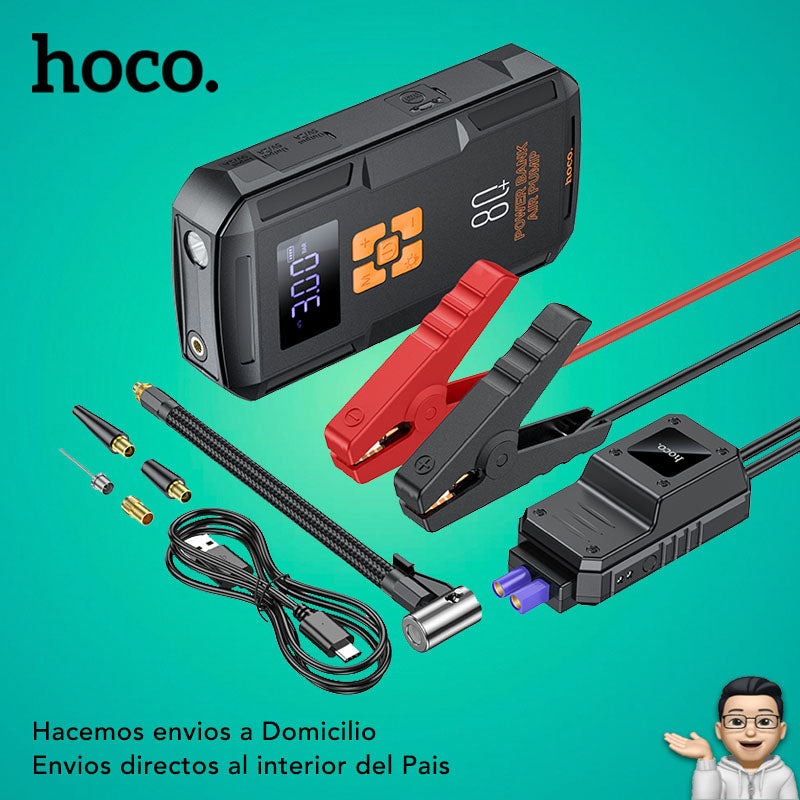 HOCO QS2 Inflador y Arrancador de batería de 8.000 mAh