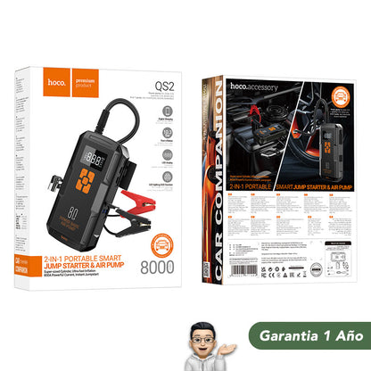 HOCO QS2 Inflador y Arrancador de batería de 8.000 mAh