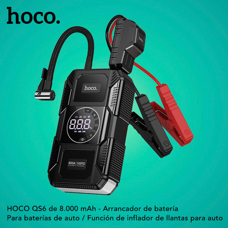 HOCO QS6 Inflador y Arrancador de batería de 8.000 mAh