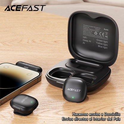 ACEFAST R1 Micrófono Dual de doble receptor de solapa