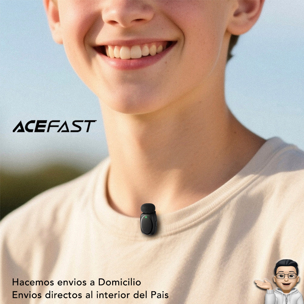 ACEFAST R2 Micrófono Dual de doble receptor de solapa