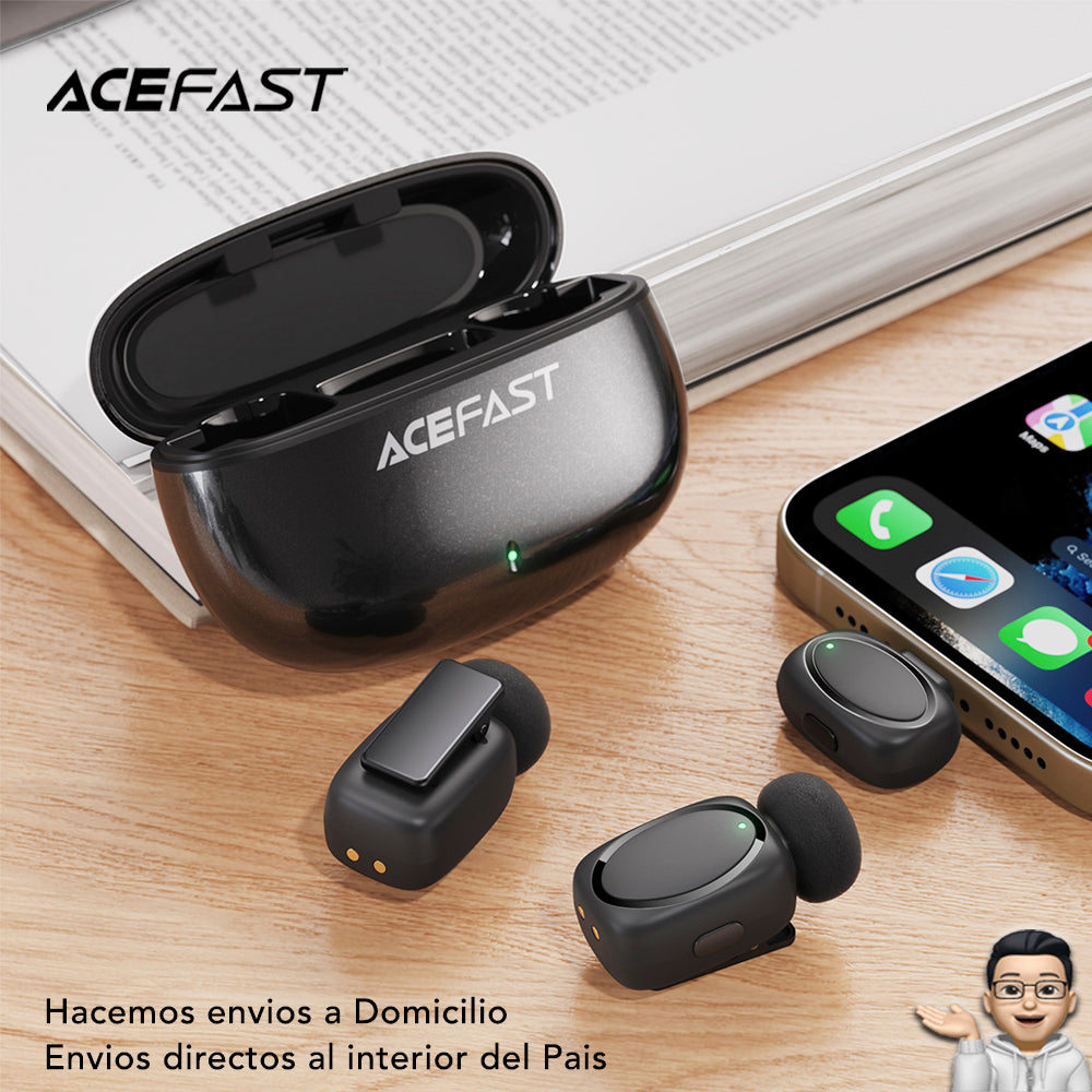 ACEFAST R2 Micrófono Dual de doble receptor de solapa