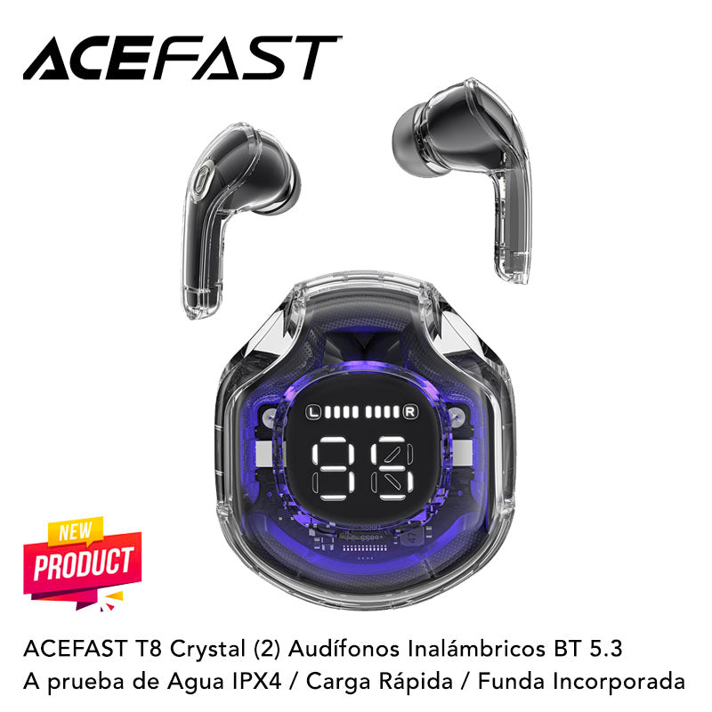 ACEFAST T8 Crystal Audífonos TWS Negro