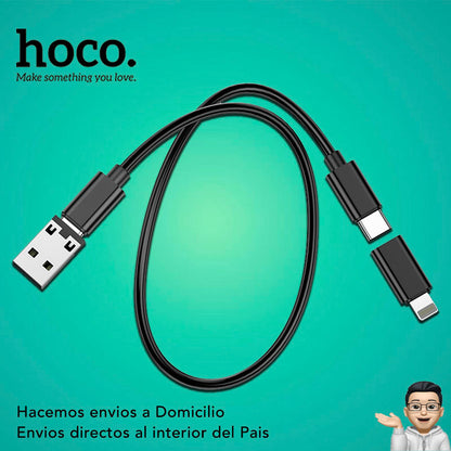 HOCO U114 6en1 Cable Tipo C a Tipo C / 60 Watts / 0.25 Metros