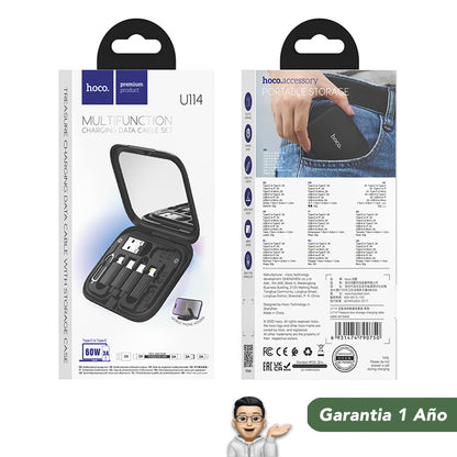 HOCO U114 6en1 Cable Tipo C a Tipo C / 60 Watts / 0.25 Metros