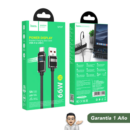HOCO U137-A  Cable USB a Tipo C / 100 Watts / 1 metro