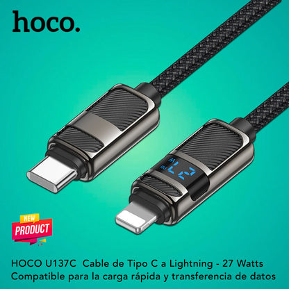 HOCO U137-C  Cable Tipo C a Lightning / 27 Watts / 1 metro