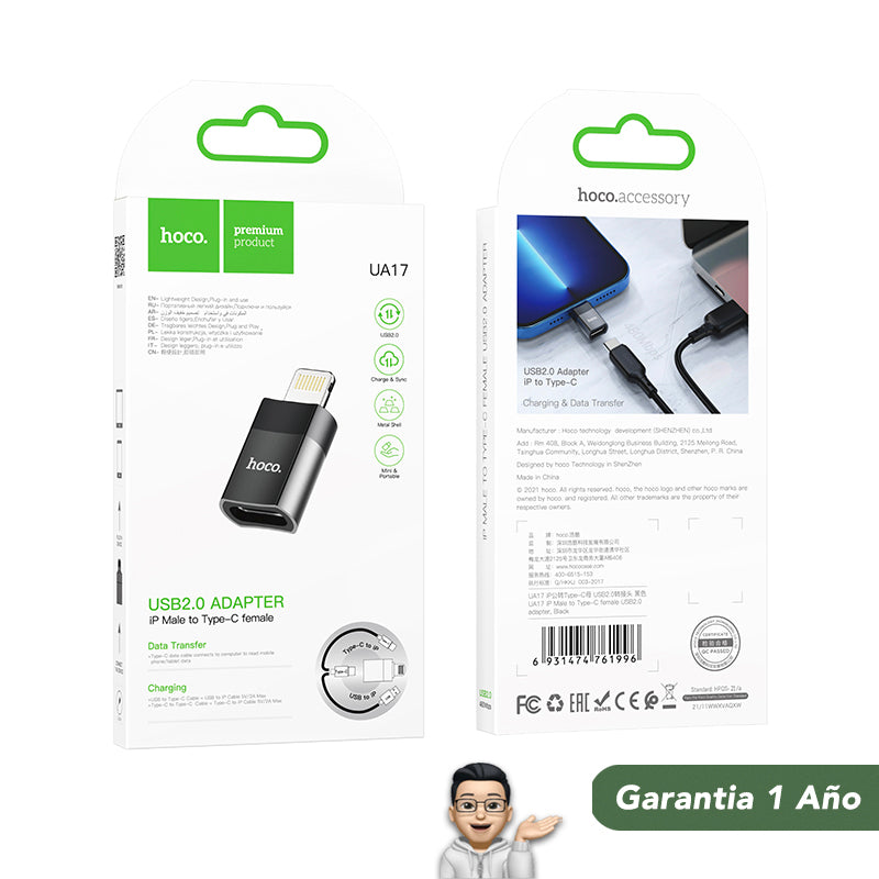 HOCO UA17 Adaptador de Tipo C a Lightning para iPhone