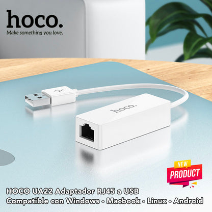 HOCO UA22 Adaptador USB a RJ45 cable de Red