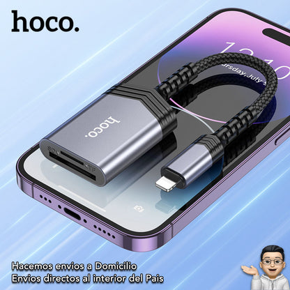 HOCO UA25 Lector de Memoria SD / Micro SD para IPhone