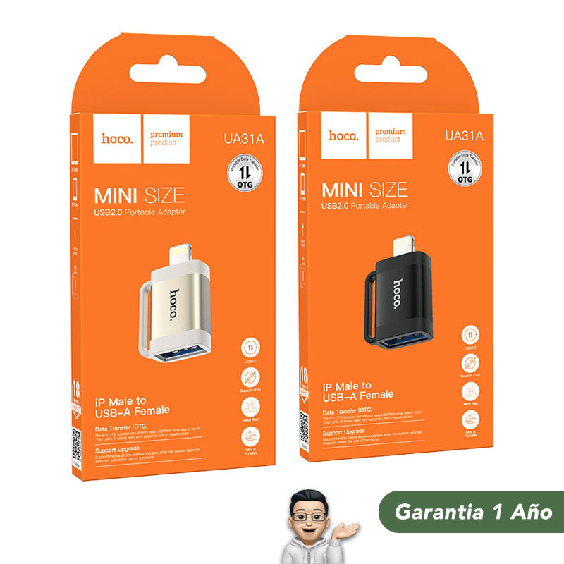HOCO UA31-A  Adaptador de USB a Lightning para iPhone OTG