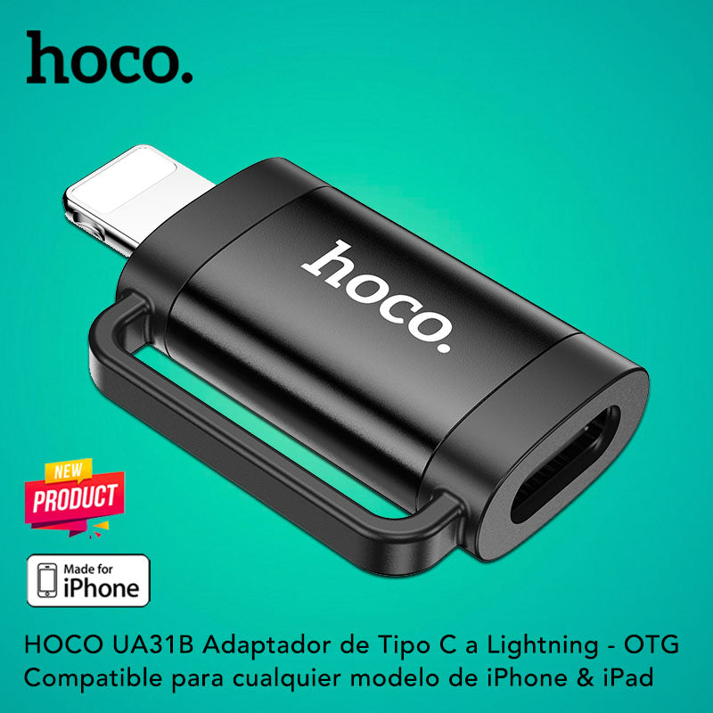 HOCO UA31-B  Adaptador de Tipo C a Lightning para iPhone OTG