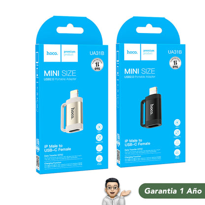 HOCO UA31-B  Adaptador de Tipo C a Lightning para iPhone OTG