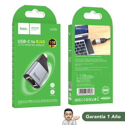 HOCO UA35 Adaptador Tipo C a RJ45 cable de Red
