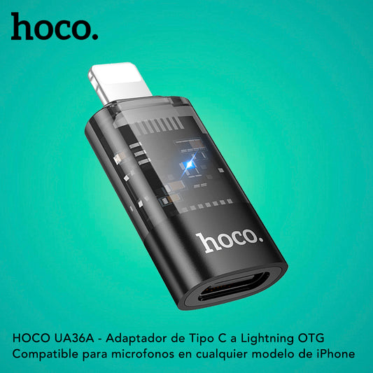 HOCO UA36-A Adaptador de Tipo C a Lightning para iPhone OTG