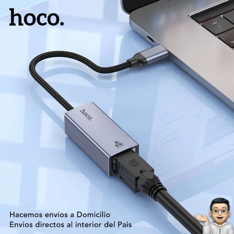 HOCO UA37 Adaptador Tipo C a RJ45 de 1000 Mbps