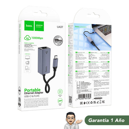 HOCO UA37 Adaptador Tipo C a RJ45 de 1000 Mbps